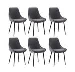 Chaise gondole MASURIE Anthracite - Lot de 6