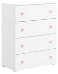 Buffet EMILY SB80 4D Rose foncé - Blanc