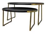 Set de 2 tables basses Paulson 2 article Noir - Bois massif - 90 x 45 x 60 cm