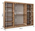 SCHWEBETÜRENSCHRANK PROMO T2 Eiche Sonoma Dekor - Breite: 250 cm - 3 Türen