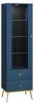 Vitrinenschrank MARINE SC55 1D2D Blau - Holzwerkstoff - Kunststoff - 55 x 190 x 40 cm