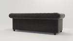 Sofa Karl 3-Sitzer, Chesterfield Schwarz