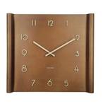 Horloge murale Sole Squared Raised Rim Marron