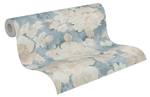 Aquarell Dreams Blumentapete Beige - Blau