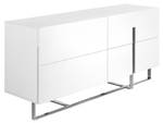 Weißes Sideboard mit Stahlbeinen Weiß - Holzwerkstoff - Metall - 160 x 75 x 46 cm