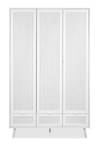 Armoire 3 portes 3 tiroirs Blanc - Bois manufacturé - 55 x 195 x 120 cm