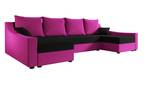 Ecksofa ONTARI-U Schwarz - Pink