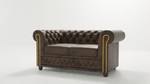 Sofa Ingrid 2-Sitzer, Chesterfield Dunkelbraun