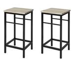 Lot de 2 Tabourets de Bar FST71-Nx2 Marron - Bois manufacturé - 32 x 57 x 32 cm