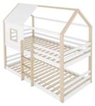 Etagenbett Melody Weiß - Holzwerkstoff - Massivholz - 95 x 213 x 205 cm