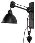 Wandlampe BROCK Schwarz - Weiß - Holzwerkstoff - 21 x 42 x 50 cm