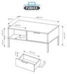 Couchtisch LARSONS Grau - Holzwerkstoff - 97 x 44 x 60 cm