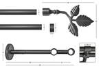 Gardinenstange Sheet 2 lfg. Schwarz - Graphit - Breite: 140 cm