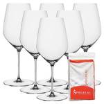 Bordeauxgläser Hi-Lite 6er Set + Tuch Glas - 10 x 25 x 10 cm