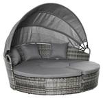 Sonneninsel Set 862-047 Grau - Polyrattan - 180 x 147 x 175 cm