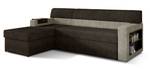 Ecksofa RIC Beige - Dunkelbraun - Ecke davorstehend links