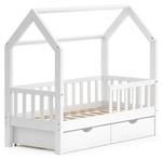 Lit cabane Wiki 34527 Blanc - Bois massif - 76 x 145 x 148 cm