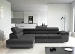 Ecksofa Eckcouch Almada L Form Couch Dunkelgrau - Grau - Ecke davorstehend links