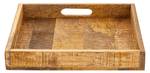 Holztablett Serviertablett Braun - Massivholz - 40 x 6 x 40 cm