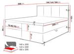 Boxspringbett Rebos Schwarz - Breite: 144 cm