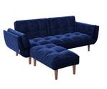 PLAYBOY Schlafsofa, 3-Sitzer, SCARLETT Blau - Nachtblau