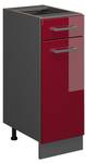 Küchenschrank mit Schublade R-Line 46842 Anthrazit - Hochglanz Bordeaux - 30 x 82 x 60 cm