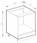 Herdumbauschrank R-Line 46653 Anthrazit - Weiß - 46 x 82 cm