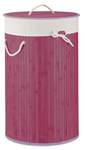 Lot de 2 paniers à linge bambou ronds Mauve - Blanc