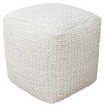 Pouf LABERDEN Blanc - Textile - 40 x 40 x 40 cm