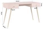 Schreibtisch Ongar Pink - Holzwerkstoff - 135 x 79 x 54 cm