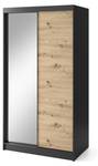 Kleiderschrank  Artinero Lux Schwarz - Braun - Breite: 120 cm - 2 Türen