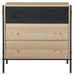 Kommode Tysnes Schwarz - Braun - Holzwerkstoff - Metall - 80 x 80 x 40 cm