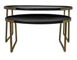 Set de 2 tables basses Paulson 2 article Noir - Bois massif - 90 x 45 x 60 cm