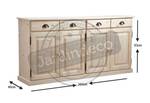 Buffet 4 portes 4 tiroirs en bois brut Bois manufacturé - 165 x 83 x 40 cm