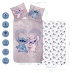 Bettwäsche Lilo & Stitch Flanell 2-tlg. Blau - Pink - Weiß - Textil - 135 x 200 x 1 cm