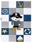 Tapis Petit Corsair Pirate Navire Ancr Bleu - Matière plastique - Textile - 180 x 1 x 270 cm