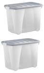 Rollenbox Washington 4er Set Grau - Kunststoff - 40 x 44 x 60 cm