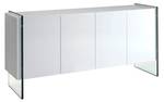 Weißes Sideboard mit Glasseiten Weiß - Holzwerkstoff - Glas - 170 x 77 x 43 cm