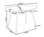 Table de salle à manger GUTIERE Noir - Doré - Blanc - Bois manufacturé - 120 x 75 x 70 cm