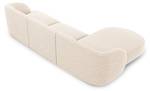 Ecksofa MILEY 4 Sitzplätze Hochglanz Beige