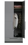 Kleiderschrank Pure Grau - Massivholz - Holzart/Dekor - 95 x 215 x 60 cm