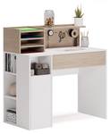 Schreibtisch Weiß/Sonoma Hellbraun - Weiß