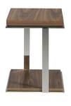 Table d'angle en bois de noyer et acier Marron - Métal - Bois massif - Bois/Imitation - 45 x 55 x 45 cm