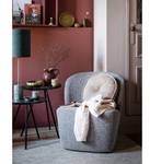 Fauteuil en tissu bouclette gris Gris