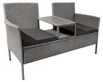 Gartenbank PORTOFINO Grau - Metall - Kunststoff - Polyrattan - Textil - 138 x 86 x 58 cm