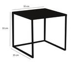 Table d'appoint Goa Noir - Métal - 35 x 33 x 35 cm