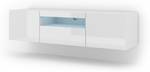 Meuble TV AURA LED 150x37x42 Blanc brillant - Blanc