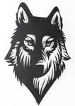 Wanddeko Metall Geschichte des Wolfs Schwarz - Metall - 68 x 82 x 2 cm