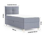 Einzelbett Boxspringbett Anter Mini Nachtblau - Breite: 100 cm - Bettkasten links