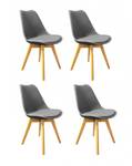 Lot de 4 chaises scandinaves - LIDY Gris - Matière plastique - 55 x 81 x 48 cm